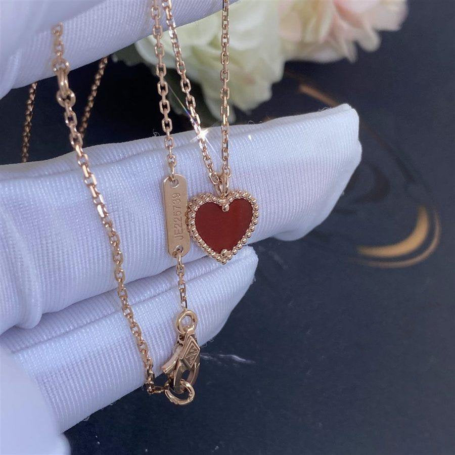 [Royal Jewellery]SWEET CLOVER CARNELIAN HEART NECKLACE