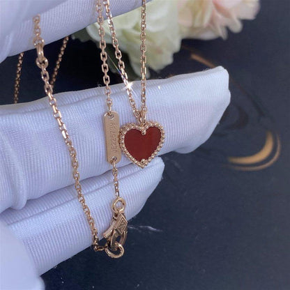 [Royal Jewellery]SWEET CLOVER CARNELIAN HEART NECKLACE