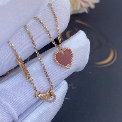 [Royal Jewellery]SWEET CLOVER CARNELIAN HEART NECKLACE