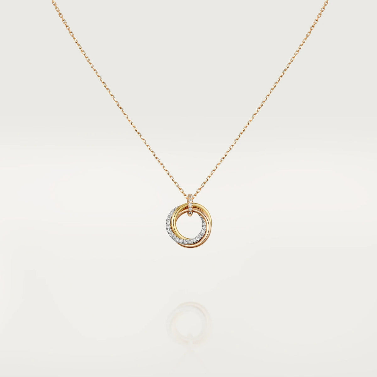 [Royal Jewellery]TRINITY NECKLACE SILVER GOLD PINK GOLD DIAMONDS