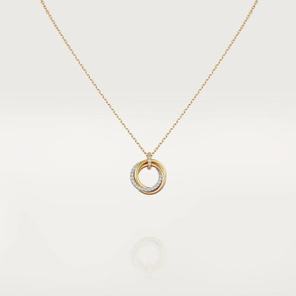 [Royal Jewellery]TRINITY NECKLACE SILVER GOLD PINK GOLD DIAMONDS