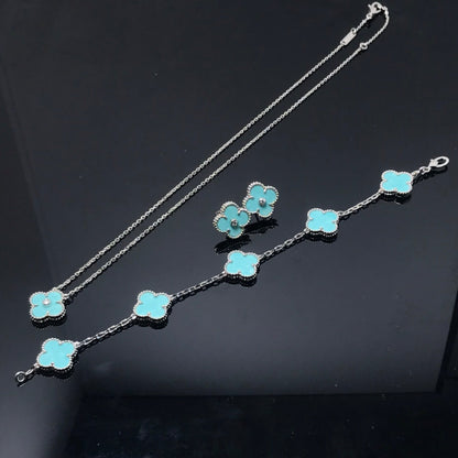 [Royal Jewellery]CLOVER 1 DIAMOND BLUE SKY SILVER EARRINGS