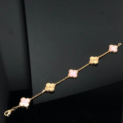 [Royal Jewellery] CLOVER 5 MOTIFS  PINK MOP BRACELET COLLECTION