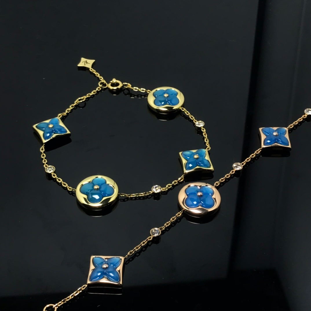 [Royal Jewellery]STAR AND SUN 4 MOTIF BLUE BRACELET