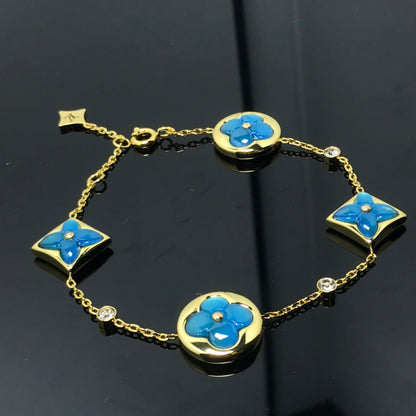 [Royal Jewellery]STAR AND SUN 4 MOTIF BLUE BRACELET