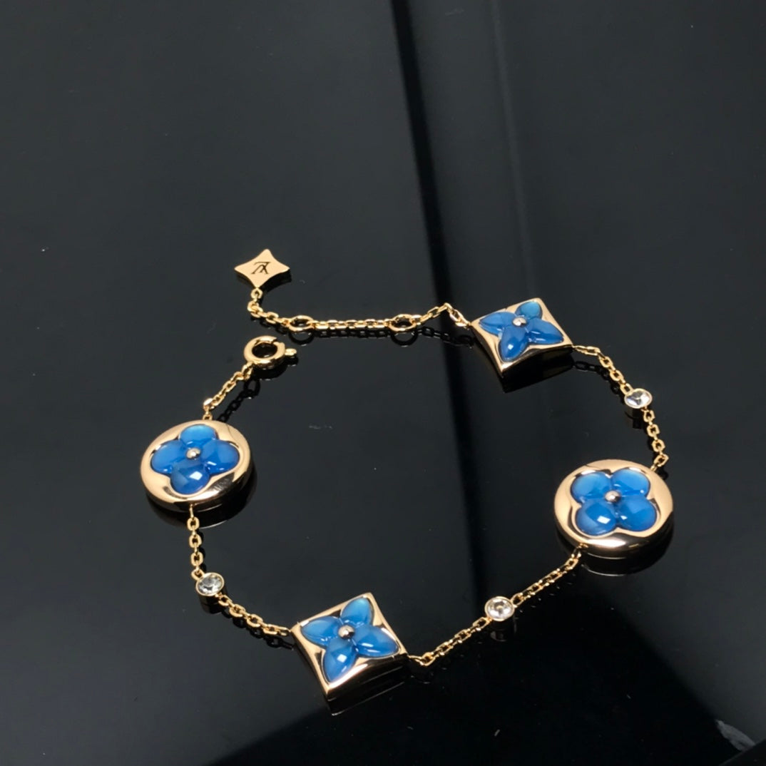 [Royal Jewellery]STAR AND SUN 4 MOTIF BLUE BRACELET