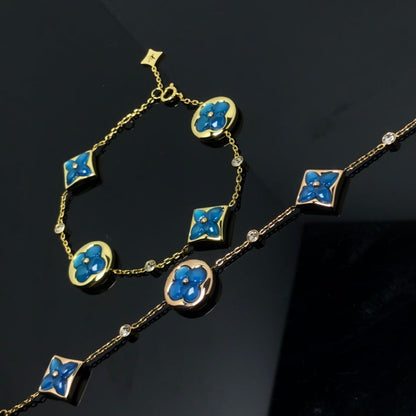 [Royal Jewellery]STAR AND SUN 4 MOTIF BLUE BRACELET
