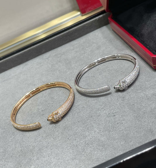 [Royal Jewellery]PANTHERE FULL DIAMOND OPEN BRACELET