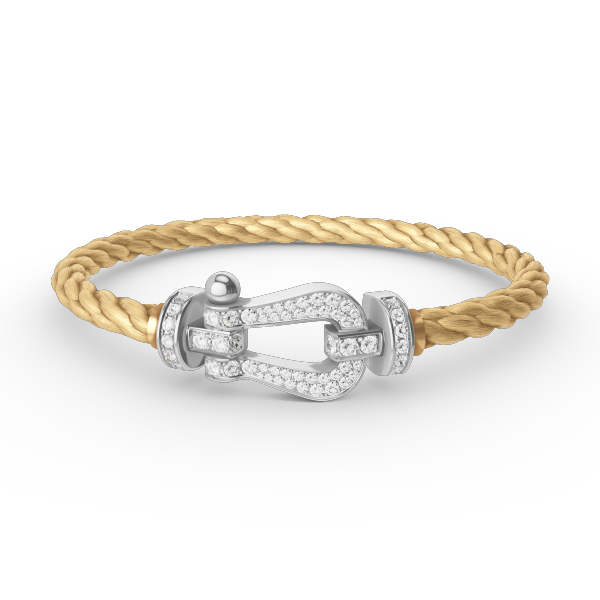 [Royal Jewellery]FORCE LARGE HORSESHOE FULL DIAMOND BRACELET SILVER