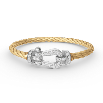 [Royal Jewellery]FORCE LARGE HORSESHOE FULL DIAMOND BRACELET SILVER