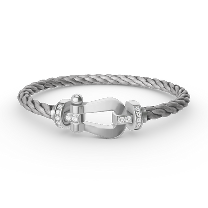 [Royal Jewellery]FORCE LARGE HORSESHOE HALF DIAMOND BRACELET SILVER