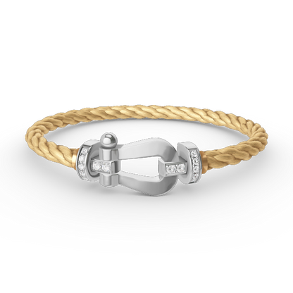 [Royal Jewellery]FORCE LARGE HORSESHOE HALF DIAMOND BRACELET SILVER