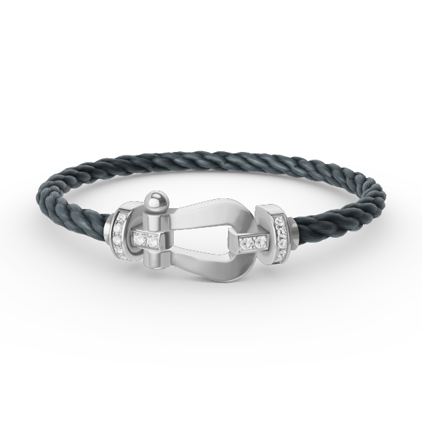 [Royal Jewellery]FORCE LARGE HORSESHOE HALF DIAMOND BRACELET SILVER