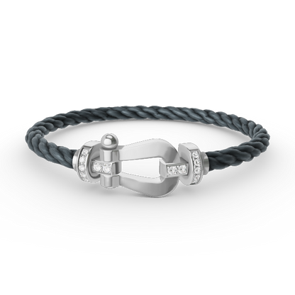 [Royal Jewellery]FORCE LARGE HORSESHOE HALF DIAMOND BRACELET SILVER