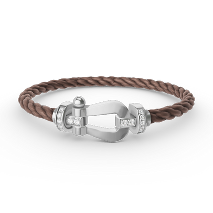[Royal Jewellery]FORCE LARGE HORSESHOE HALF DIAMOND BRACELET SILVER
