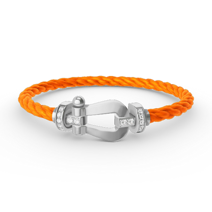 [Royal Jewellery]FORCE LARGE HORSESHOE HALF DIAMOND BRACELET SILVER