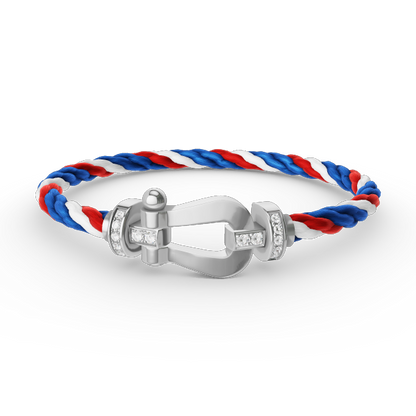 [Royal Jewellery]FORCE LARGE HORSESHOE HALF DIAMOND BRACELET SILVER