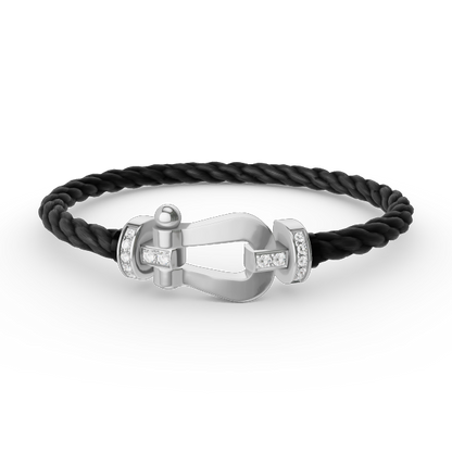 [Royal Jewellery]FORCE LARGE HORSESHOE HALF DIAMOND BRACELET SILVER
