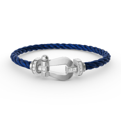 [Royal Jewellery]FORCE LARGE HORSESHOE HALF DIAMOND BRACELET SILVER