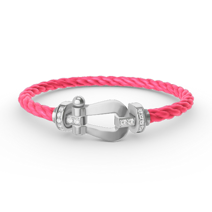 [Royal Jewellery]FORCE LARGE HORSESHOE HALF DIAMOND BRACELET SILVER