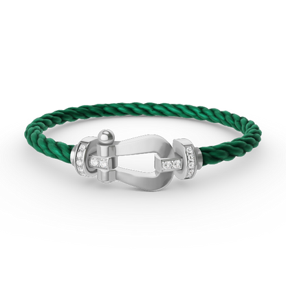 [Royal Jewellery]FORCE LARGE HORSESHOE HALF DIAMOND BRACELET SILVER