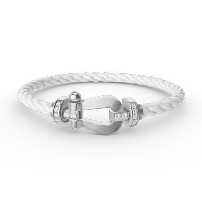 [Royal Jewellery]FORCE LARGE HORSESHOE HALF DIAMOND BRACELET SILVER