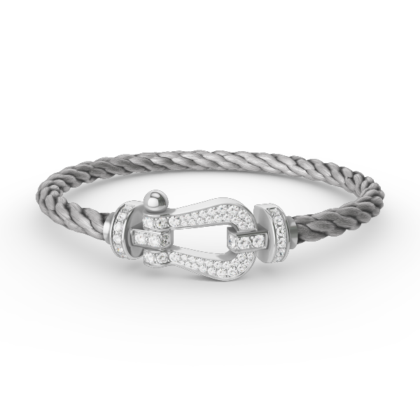 [Royal Jewellery]FORCE LARGE HORSESHOE FULL DIAMOND BRACELET SILVER