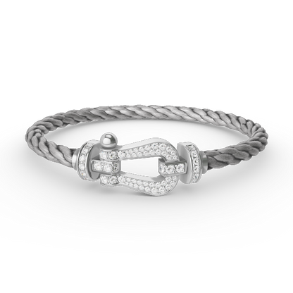 [Royal Jewellery]FORCE LARGE HORSESHOE FULL DIAMOND BRACELET SILVER