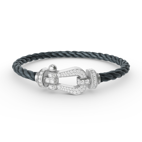 [Royal Jewellery]FORCE LARGE HORSESHOE FULL DIAMOND BRACELET SILVER