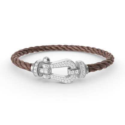 [Royal Jewellery]FORCE LARGE HORSESHOE FULL DIAMOND BRACELET SILVER