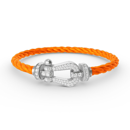 [Royal Jewellery]FORCE LARGE HORSESHOE FULL DIAMOND BRACELET SILVER
