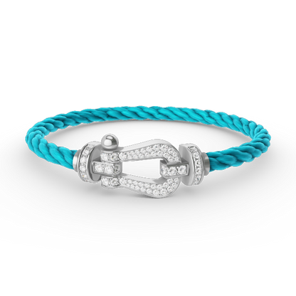 [Royal Jewellery]FORCE LARGE HORSESHOE FULL DIAMOND BRACELET SILVER