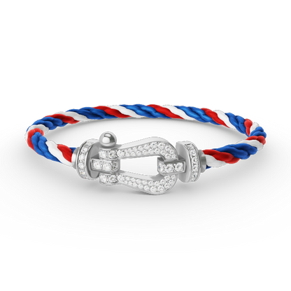 [Royal Jewellery]FORCE LARGE HORSESHOE FULL DIAMOND BRACELET SILVER
