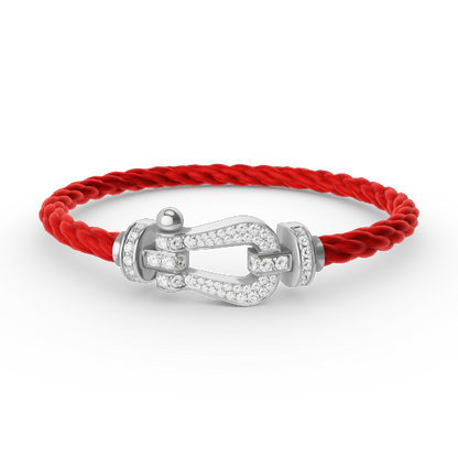 [Royal Jewellery]FORCE LARGE HORSESHOE FULL DIAMOND BRACELET SILVER