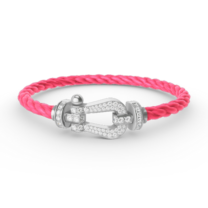[Royal Jewellery]FORCE LARGE HORSESHOE FULL DIAMOND BRACELET SILVER