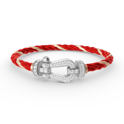 [Royal Jewellery]FORCE LARGE HORSESHOE FULL DIAMOND BRACELET SILVER