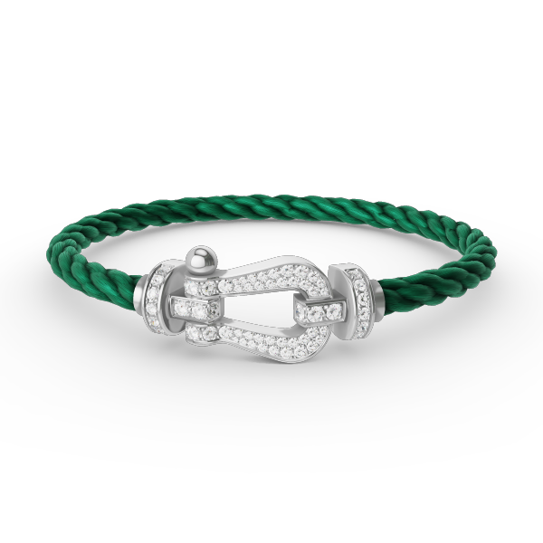 [Royal Jewellery]FORCE LARGE HORSESHOE FULL DIAMOND BRACELET SILVER