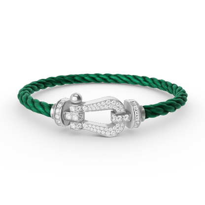[Royal Jewellery]FORCE LARGE HORSESHOE FULL DIAMOND BRACELET SILVER