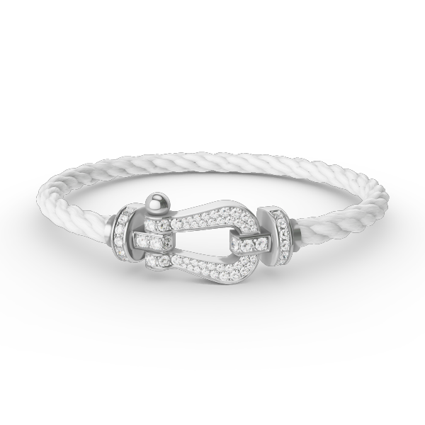 [Royal Jewellery]FORCE LARGE HORSESHOE FULL DIAMOND BRACELET SILVER
