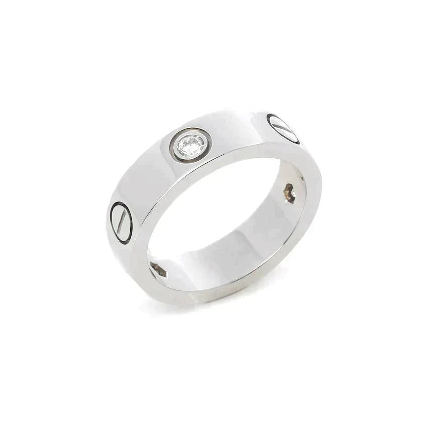 [Royal Jewellery]LOVE RING 5.5MM 3 DIAMONDS SILVER