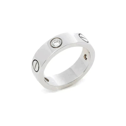 [Royal Jewellery]LOVE RING 5.5MM 3 DIAMONDS SILVER