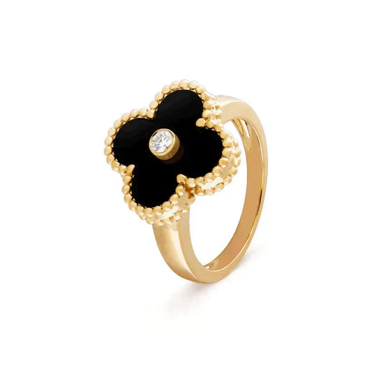 [Royal Jewellery]CLOVER ONYX RING GOLD DIAMOND