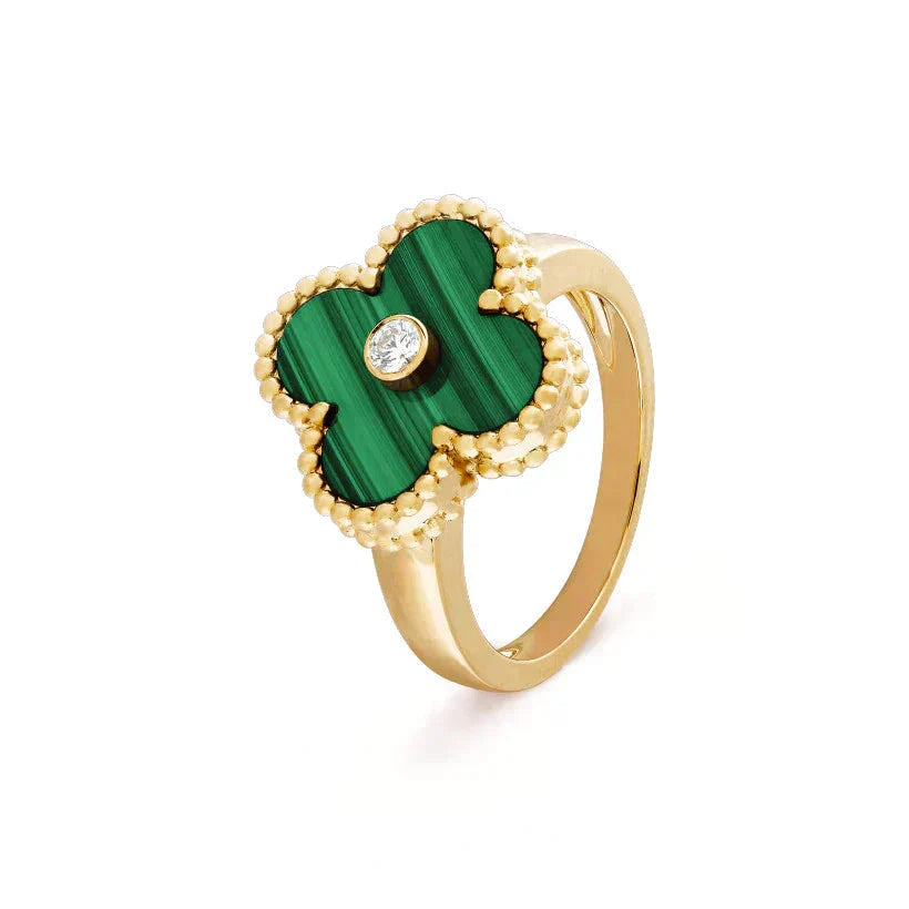 [Royal Jewellery]CLOVER MALACHITE RING GOLD DIAMOND