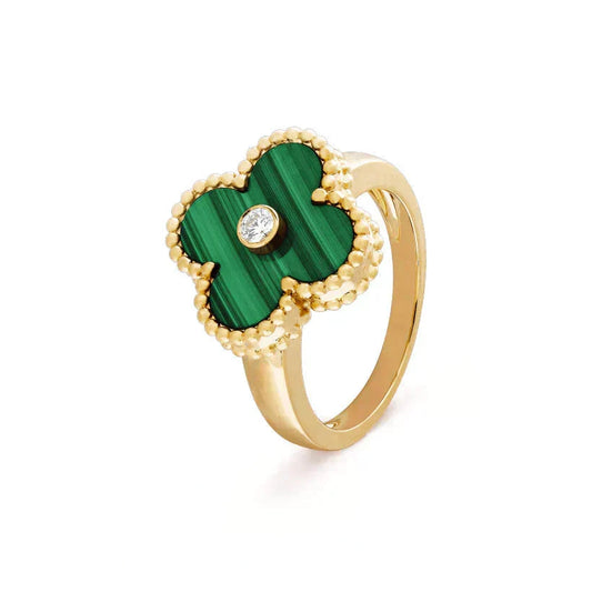 [Royal Jewellery]CLOVER MALACHITE RING GOLD DIAMOND