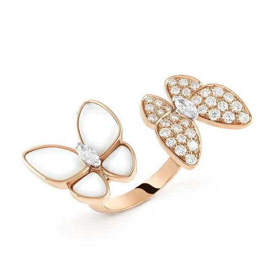 [Royal Jewellery]TWIN BUTTERFLY DIAMOND MOP RING